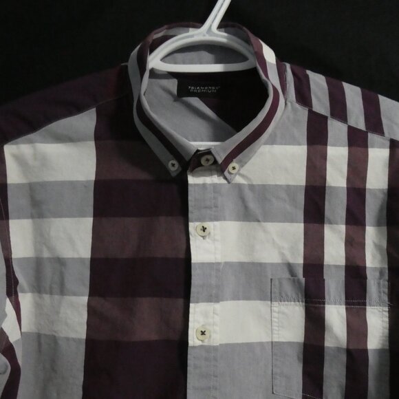7 DIAMONDS PREMIUM | medium | Plaid Button-Up Closure Casual Shirt W/ Pocket - Picture 4 of 15